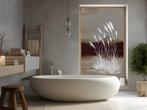 Glastattoo Schilfgras am Uferrand