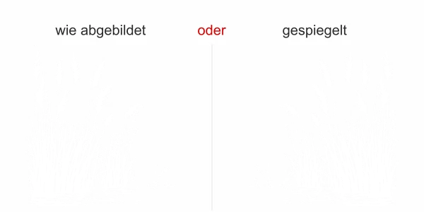 Glastattoo Ufergräser im Wind - Ansicht Ausrichtung mit Farbauswahl