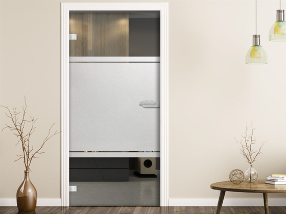 Preview: Glastür Blickschutz mit zwei Streifen