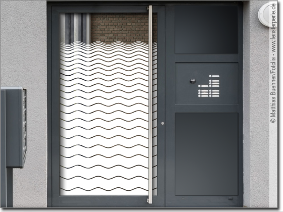 Preview: Glastür Blickschutzfolie Verlauf Wellenlinien