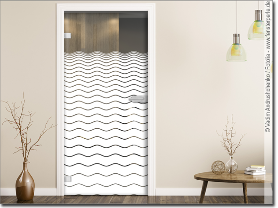Preview: Glastür Blickschutzfolie Verlauf Wellenlinien