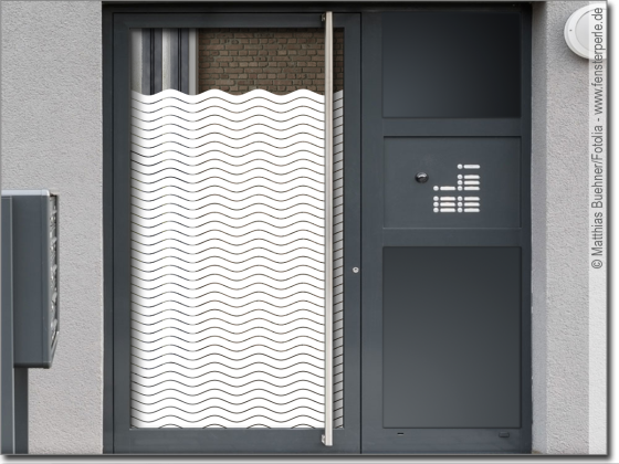 Preview: Glastür Blickschutzfolie Wellen 5/0,5 cm