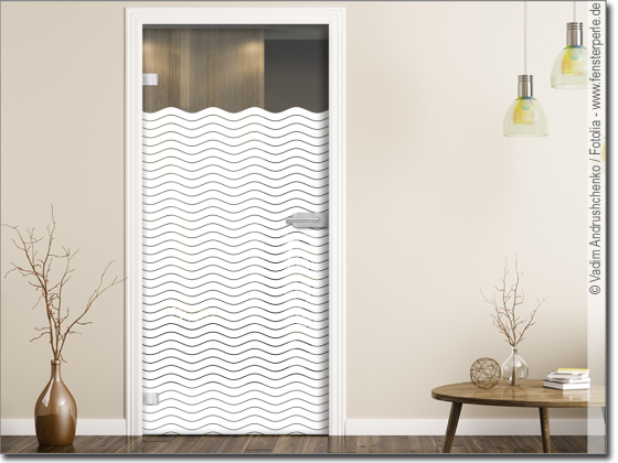 Preview: Glastür Blickschutzfolie Wellen 5/0,5 cm