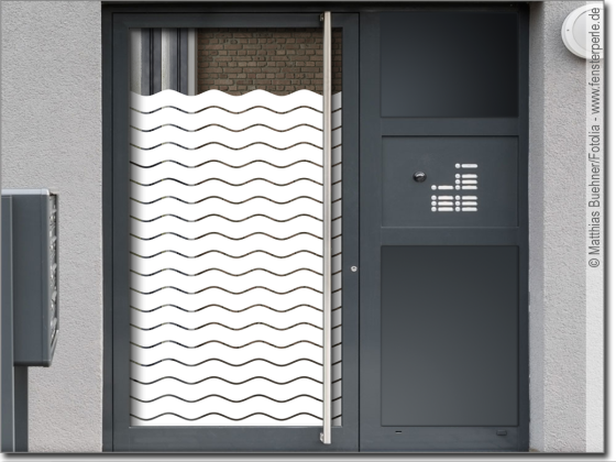 Preview: Glastür Blickschutzfolie Wellendekor 10/1 cm