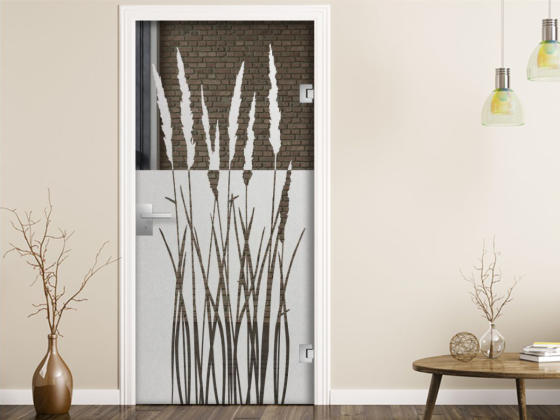 Preview: Glastür Milchglasfolie Sommergräser
