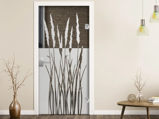 Glastür Milchglasfolie Sommergräser