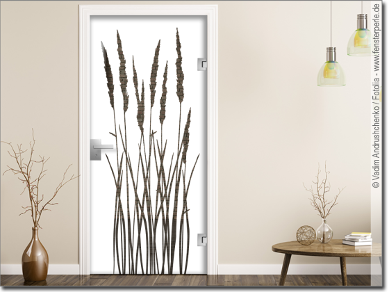 Preview: Glastür Milchglasfolie Sommergräser