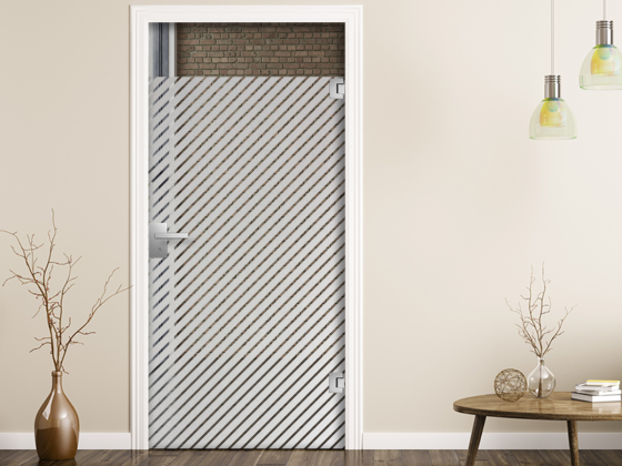 Preview: Glastür Sichtschutzfole Diagonalstreifen 3/1