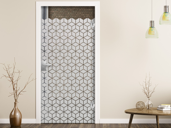Preview: Glastür Sichtschutzfole Geometrische Würfel