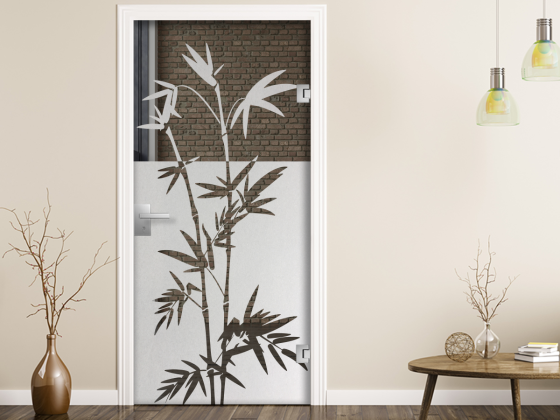 Preview: Glastür Sichtschutzfolie Bambus