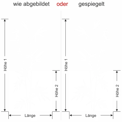 Glastür Sichtschutzfolie Bambuszweige- Ansicht Ausrichtung und Farbauswahl sichtschutzfolie-bambus-zweige