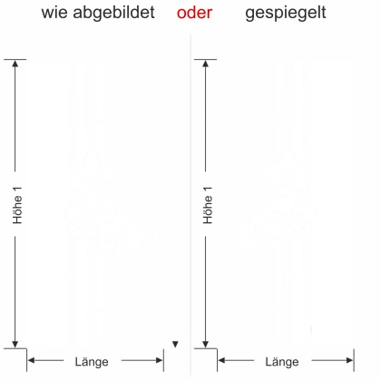Glastür Sichtschutzfolie Bambus mit Orchidee - Ansicht Ausrichtung und Farbauswahl