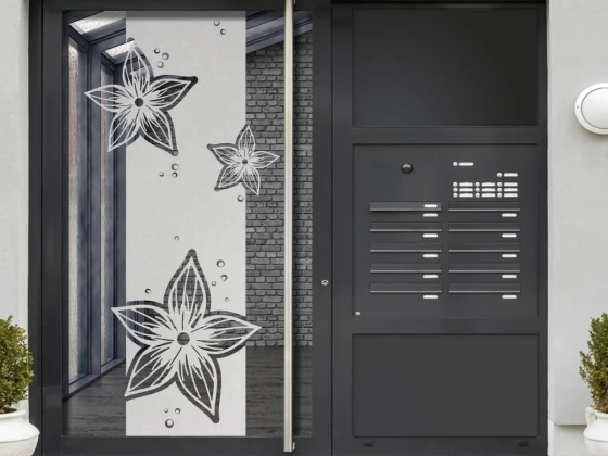 Glastür Sichtschutzfolie Banner Fleurs