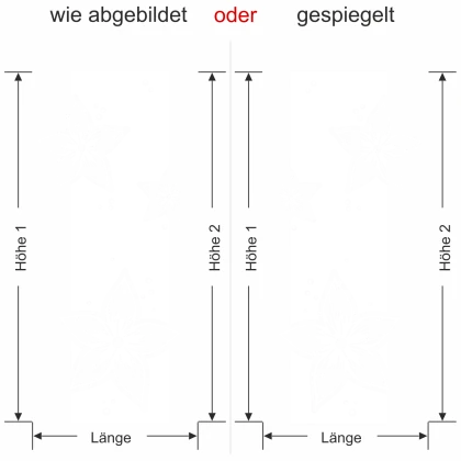 Glastür Sichtschutzfolie Banner Fleurs - Ansicht Ausrichtung und Farbauswahl