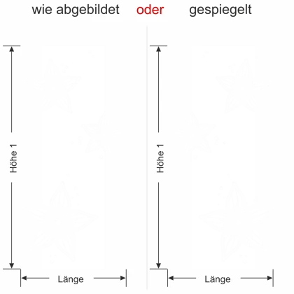 Glastür Sichtschutzfolie Banner Fleurs - Ansicht Ausrichtung und Farbauswahl