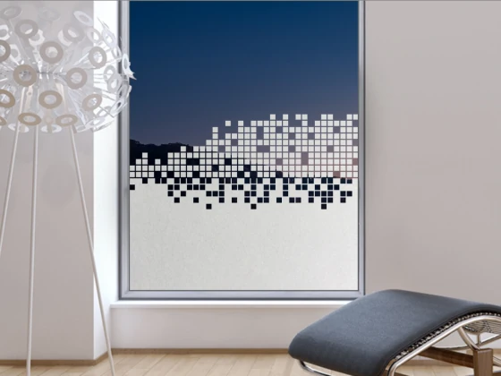 Glastür Sichtschutzfolie Design Quadrate