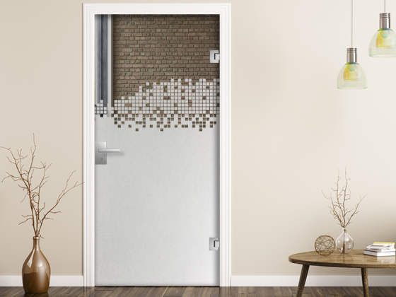 Preview: Glastür Sichtschutzfolie Design Quadrate