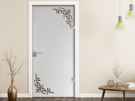 Preview: Glastür Sichtschutzfolie Ecken Lilie