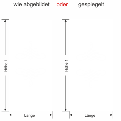 Preview: Glastür Sichtschutzfolie für Fenster Klassik - Ansicht Ausrichtung und Farbauswahl