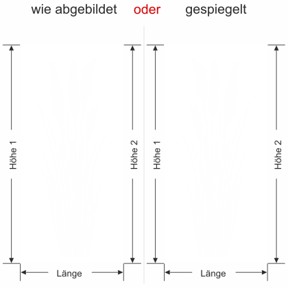 Preview: Sichtschutzfolie Grashalme - Ansicht Ausrichtung mit Farbauswahl und Anleitung zur Größenberechnung - Vorschlag 2