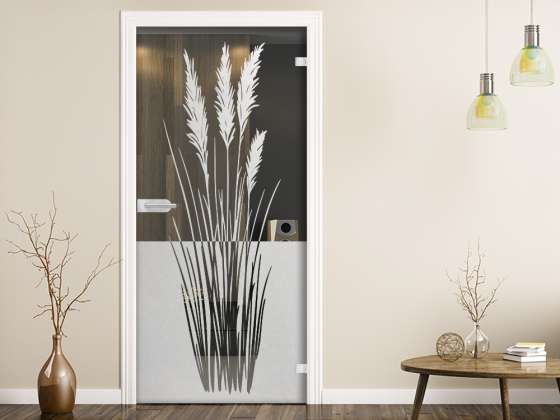 Glastür Sichtschutzfolie Grashalme