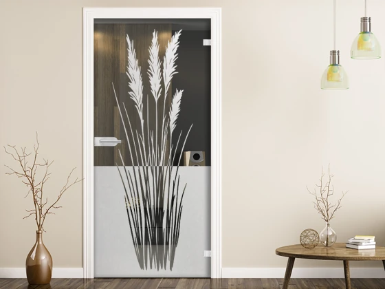 Glastür Sichtschutzfolie Grashalme