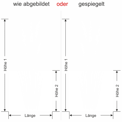 Preview: Glastür Sichtschutzfolie Grashalme - Ansicht Ausrichtung mit Farbauswahl und Anleitung zur Größenberechnung - Vorschlag 1