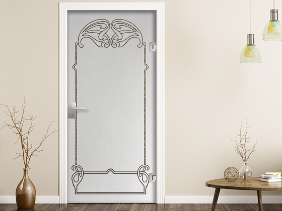 Glastür Sichtschutzfolie Jugendstil
