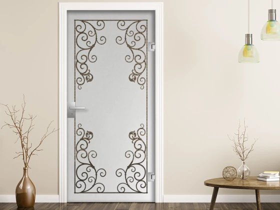 Glastür Sichtschutzfolie Klassik Rahmen