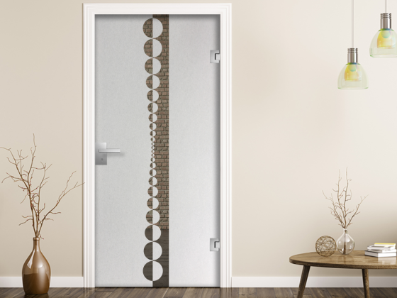 Preview: Glastür Sichtschutzfolie Kreisdesign