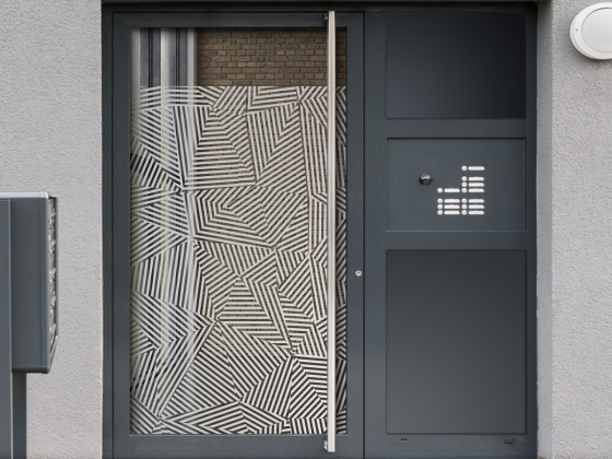 Preview: Glastür Sichtschutzfolie Linienmosaik