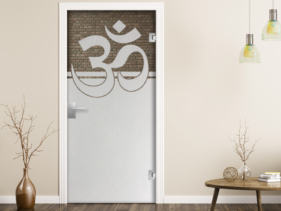 Glastür Sichtschutzfolie Om Zeichen