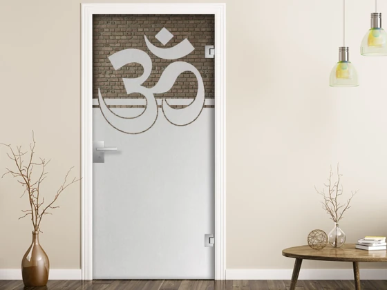 Glastür Sichtschutzfolie Om Zeichen