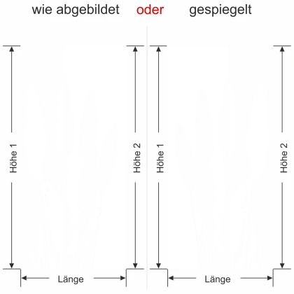 Glastür Sichtschutzfolie Pampasgräser - Ansicht Ausrichtung und Farbauswahl