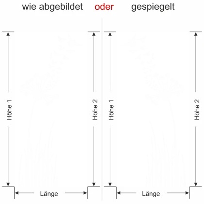 Glastür Sichtschutzfolie Pusteblume mit Vogelschwarm - Ansicht Ausrichtung und Farbauswahl