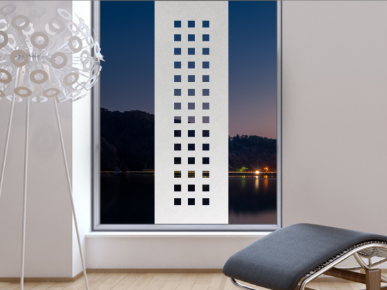 Preview: Glastür Sichtschutzfolie Quadrate auf Fenster