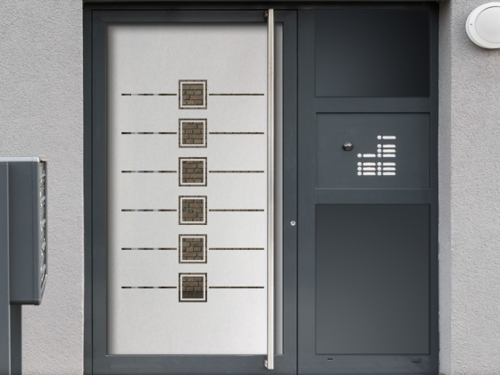 Preview: Glastür Sichtschutzfolie Quadratmuster