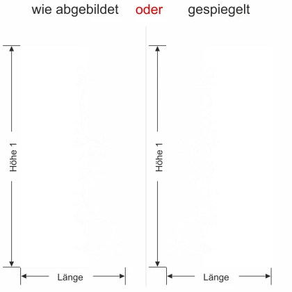 Milchglasfolie Ranken Vielfalt - Ansicht Ausrichtung und Farbauswahl
