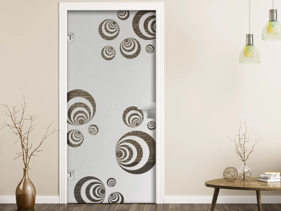 Glastür Sichtschutzfolie Retrobälle