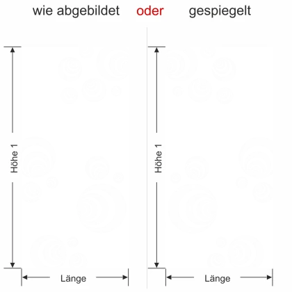 Glastür Sichtschutzfolie Retrobälle - Ansicht Ausrichtung und Farbauswahl