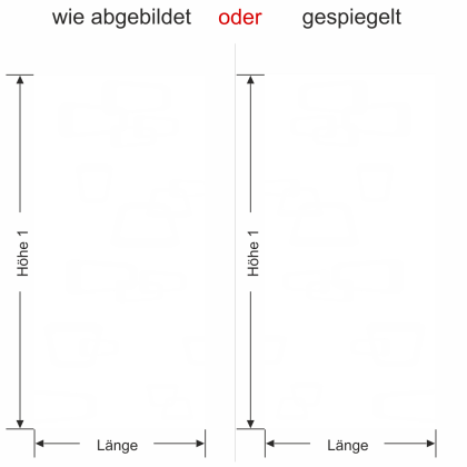 Preview: Glastür Sichtschutzfolie Retrodekor - Ansicht Ausrichtung und Farbauswahl