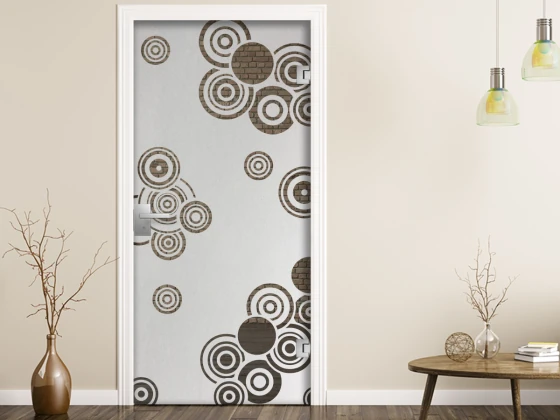 Glastür Sichtschutzfolie Retrokreise
