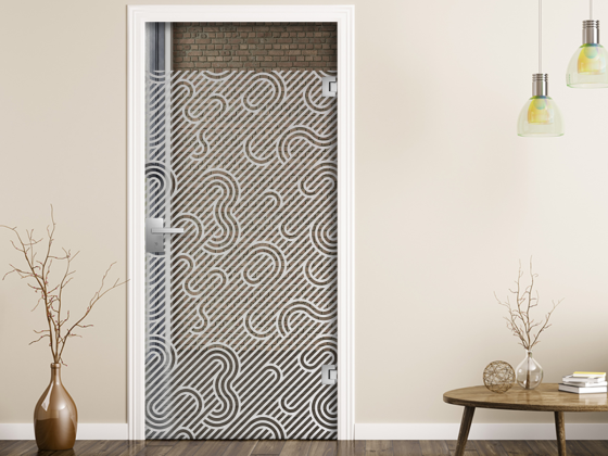 Preview: Glastür Sichtschutzfolie Schwunglinien