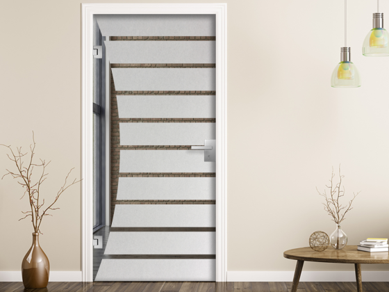 Preview: Glastür Sichtschutzfolie Streifen Linienharmonie