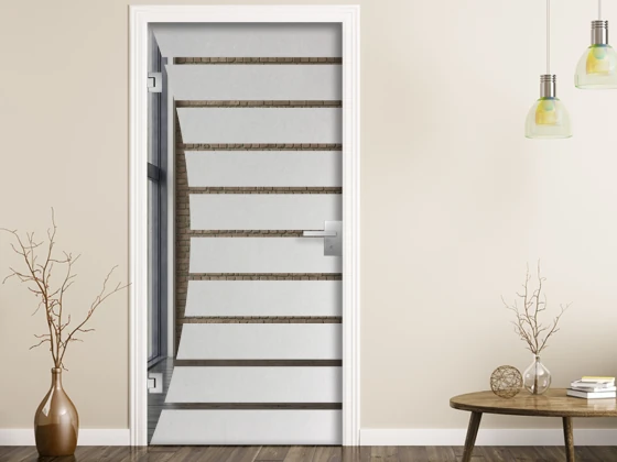 Glastür Sichtschutzfolie Streifen Linienharmonie