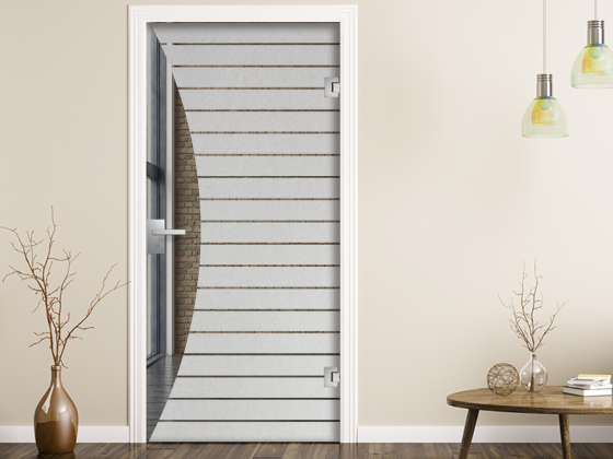 Preview: Glastür Sichtschutzfolie Streifen Linienharmonie