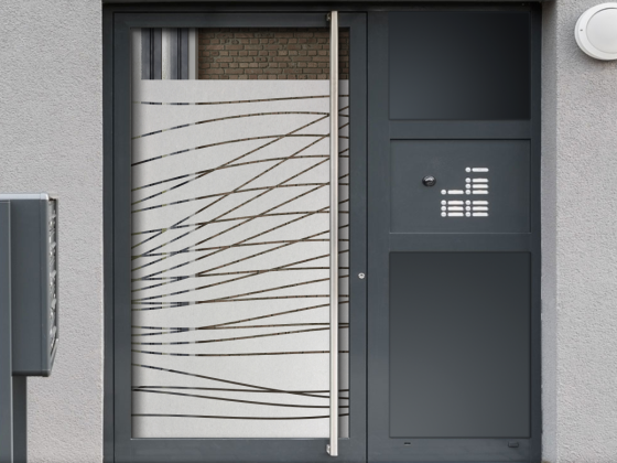 Preview: Glastür Sichtschutzfolie Streifendesign