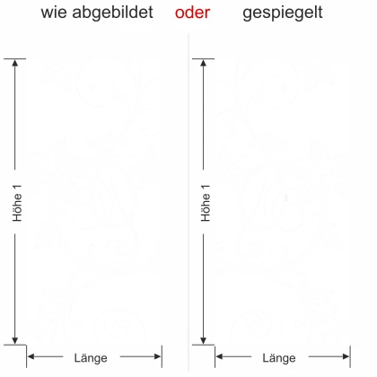 Glastür Sichtschutzfolie Traumland - Ansicht Ausrichtung und Farbauswahl