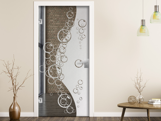 Preview: Glastür Sichtschutzfolie Wasserperlen