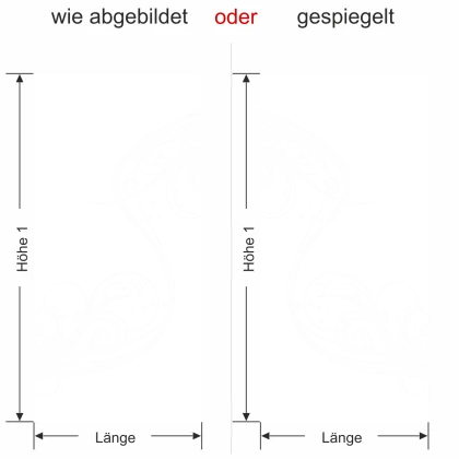 Glastür Sichtschutzfolie Wellenornament - Ansicht Ausrichtung und Farbauswahl